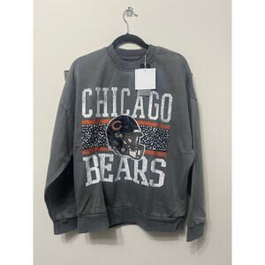 Women's Chicago Bears Gameday Couture Gray Vintage Wash Oversized Crewneck Sz S